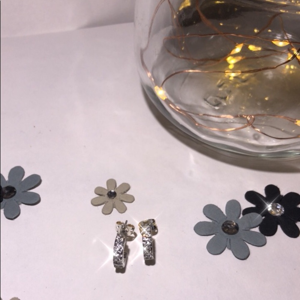 Silver half hoop earrings